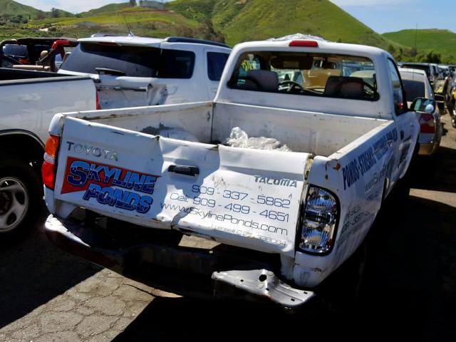 5TEPM62N64Z434993 - 2004 TOYOTA TACOMA WHITE photo 4