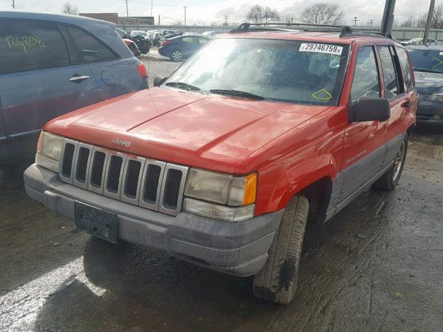 1J4GZ58S9VC674607 - 1997 JEEP GRAND CHER RED photo 2