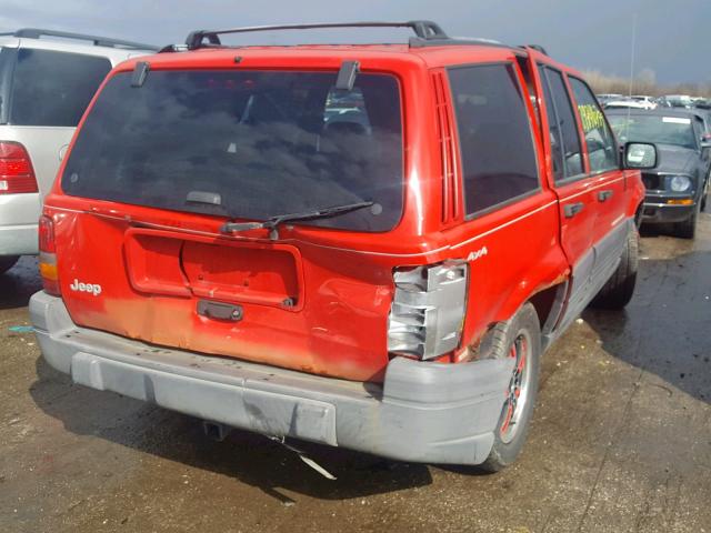 1J4GZ58S9VC674607 - 1997 JEEP GRAND CHER RED photo 4