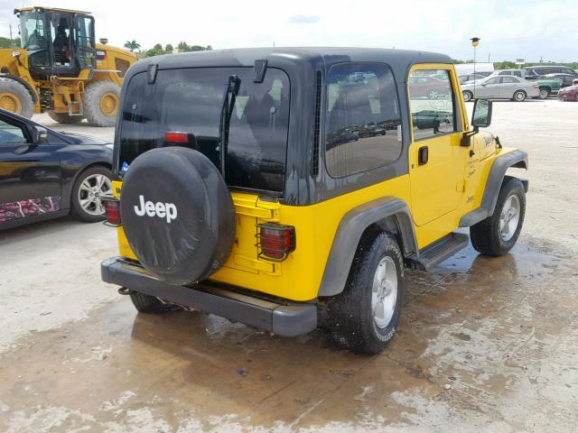 1J4FA49S51P358507 - 2001 JEEP WRANGLER / YELLOW photo 4