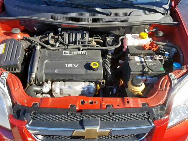 KL1TD56647B111098 - 2007 CHEVROLET AVEO BASE Қызыл фото 7