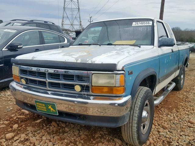 1B7GG23Y4TS678945 - 1996 DODGE DAKOTA WHITE photo 2