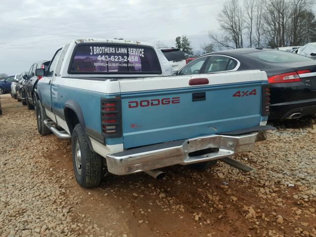 1B7GG23Y4TS678945 - 1996 DODGE DAKOTA WHITE photo 3