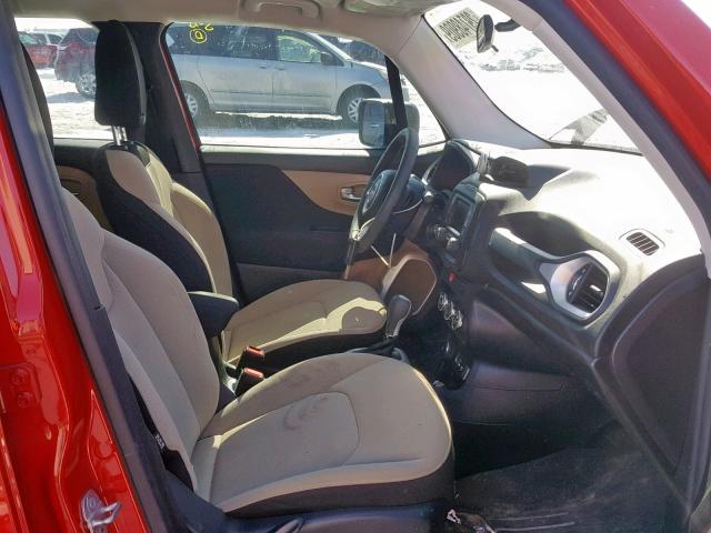 ZACCJBAT1FPB38695 - 2015 JEEP RENEGADE S წითელი ფოტო 5