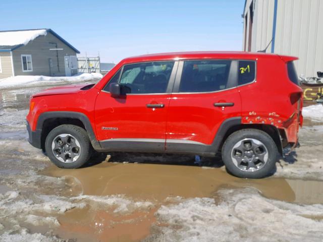 ZACCJBAT1FPB38695 - 2015 JEEP RENEGADE S წითელი ფოტო 9