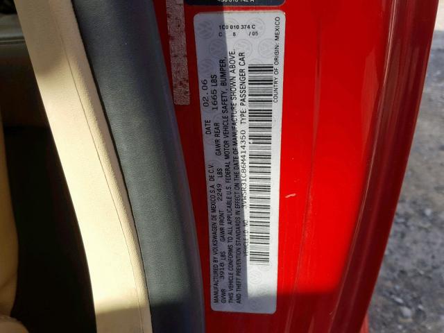 3VWSR31C86M414350 - 2006 VOLKSWAGEN NEW BEETLE Rot Foto 10