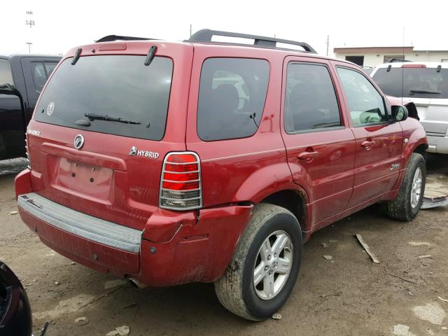 4M2CU39H97KJ20920 - 2007 MERCURY MARINER HE MAROON photo 4