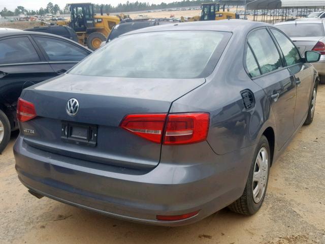 3VW2K7AJ9FM405697 - 2015 VOLKSWAGEN JETTA BASE GRAY photo 4