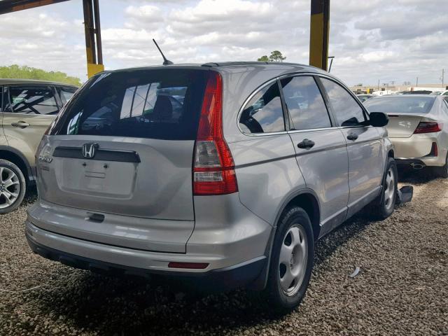 5J6RE3H30AL002351 - 2010 HONDA CR-V LX SILVER photo 4