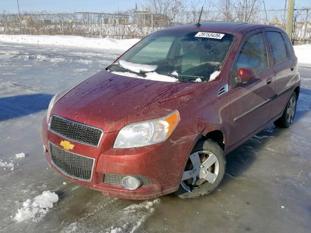 3G1TC6DE5AL134626 - 2010 CHEVROLET AVEO LT BURGUNDY photo 2