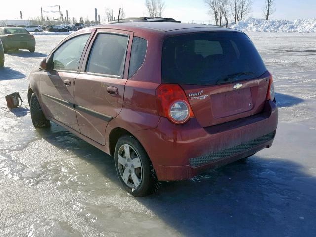 3G1TC6DE5AL134626 - 2010 CHEVROLET AVEO LT BURGUNDY photo 3