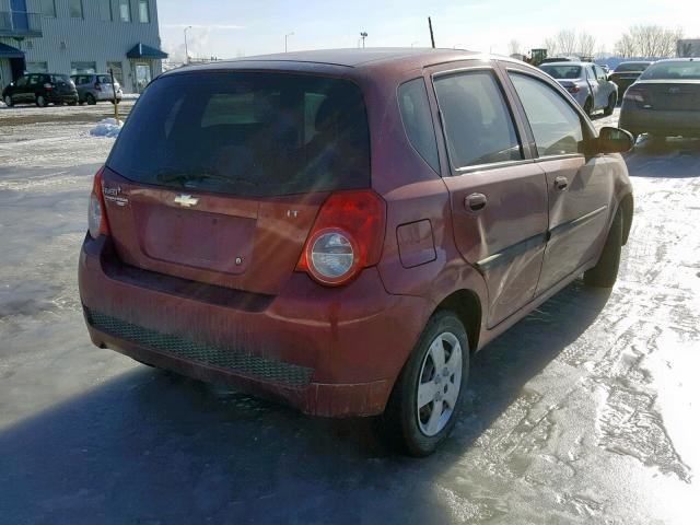 3G1TC6DE5AL134626 - 2010 CHEVROLET AVEO LT BURGUNDY photo 4