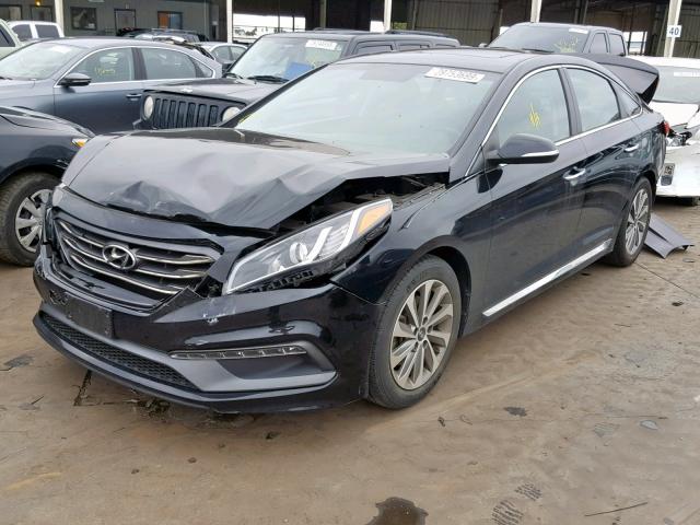 5NPE34AF4GH319857 - 2016 HYUNDAI SONATA SPO BLACK photo 2