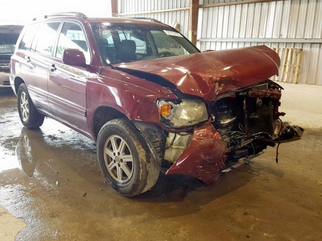 JTEDD21A540088599 - 2004 TOYOTA HIGHLANDER MAROON photo 1