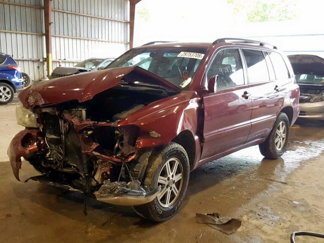 JTEDD21A540088599 - 2004 TOYOTA HIGHLANDER MAROON photo 2