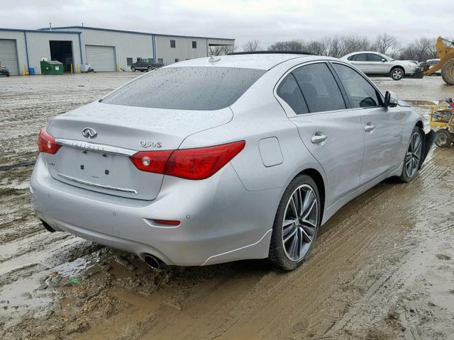 JN1BV7AR2EM696718 - 2014 INFINITI Q50 BASE SILVER photo 4