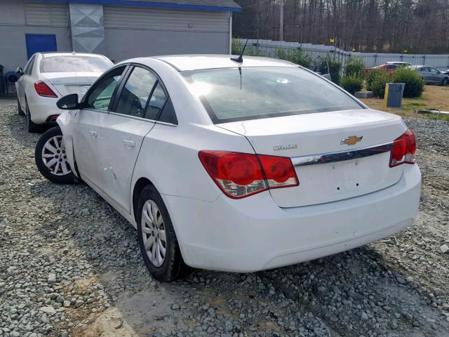 1G1PC5SH9B7104561 - 2011 CHEVROLET CRUZE LS WHITE photo 3