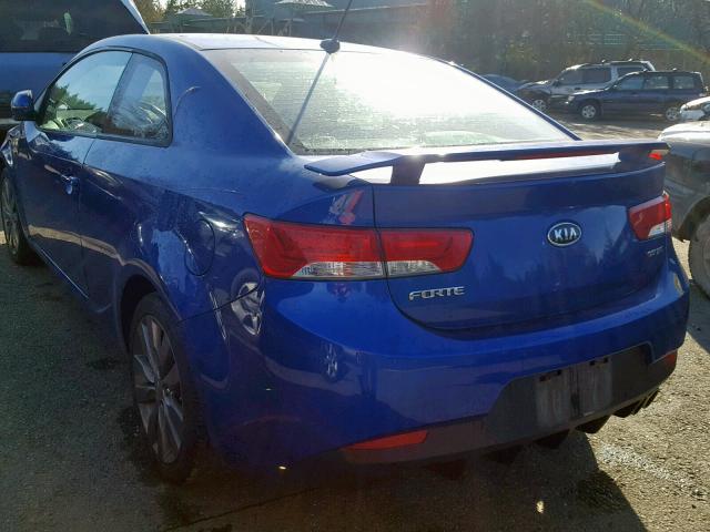 KNAFW6A30C5594808 - 2012 KIA FORTE SX BLUE photo 3