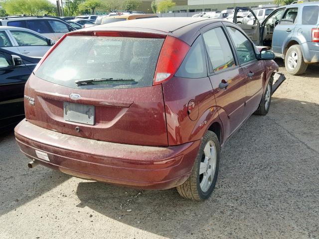 1FAHP37N17W340210 - 2007 FORD FOCUS ZX5 RED photo 4