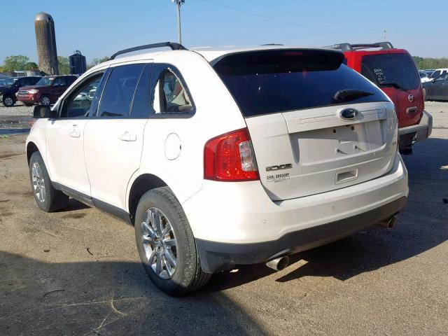 2FMDK3JC3DBE06067 - 2013 FORD EDGE SEL WHITE photo 3