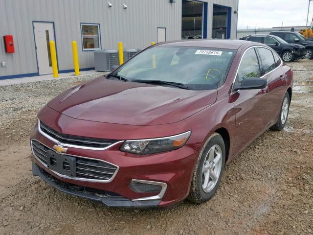 1G1ZB5ST0GF314575 - 2016 CHEVROLET MALIBU LS MAROON photo 2