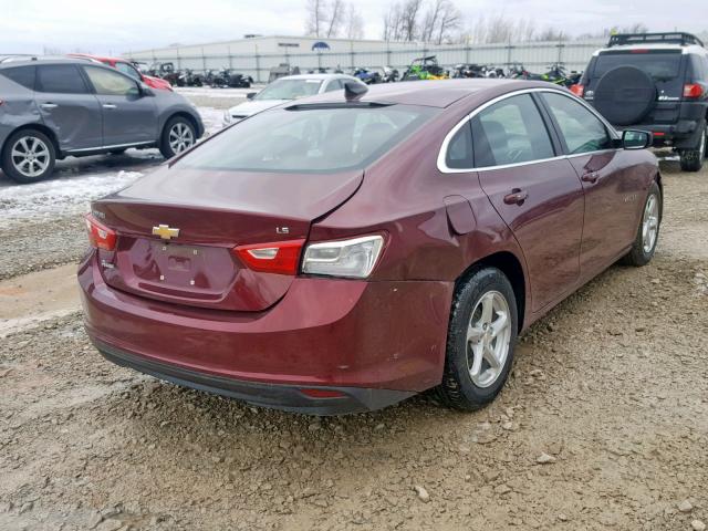 1G1ZB5ST0GF314575 - 2016 CHEVROLET MALIBU LS MAROON photo 4
