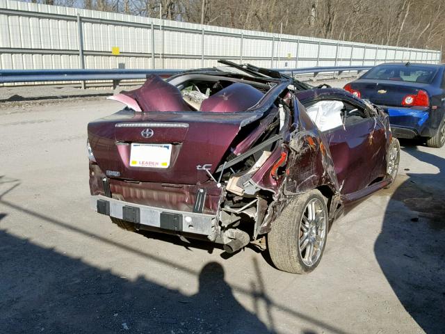 JTKDE167870213200 - 2007 TOYOTA SCION TC MAROON photo 4