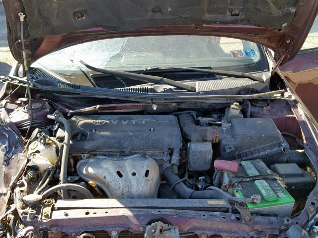 JTKDE167870213200 - 2007 TOYOTA SCION TC MAROON photo 7