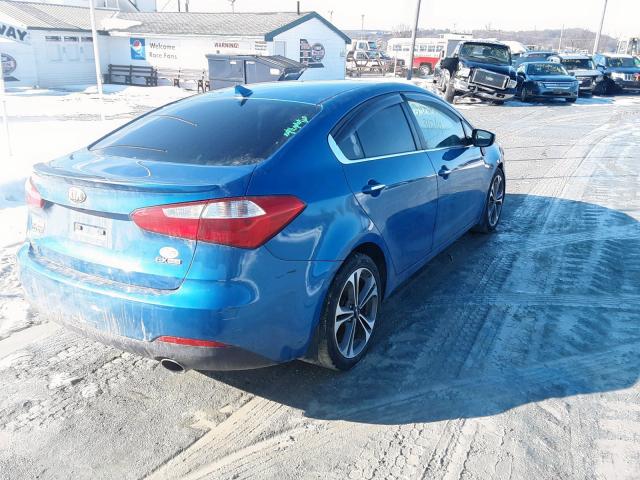 KNAFZ4A89F5332782 - 2015 KIA FORTE EX BLUE photo 4