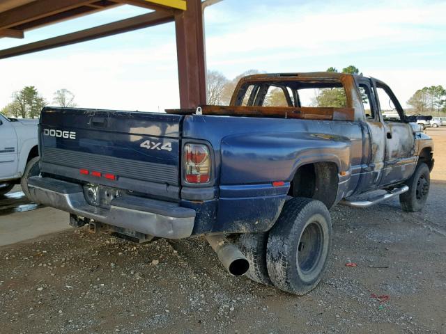 1B7MF33621J287676 - 2001 DODGE RAM 3500 BLUE photo 4