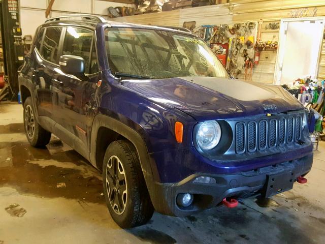 ZACCJBCB5HPF81925 - 2017 JEEP RENEGADE T BLUE photo 1