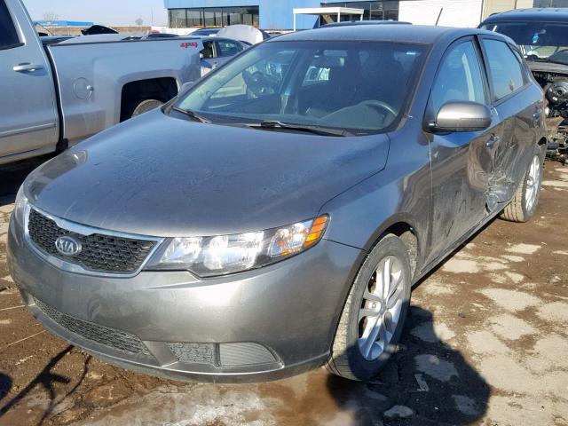 KNAFU5A25B5401445 - 2011 KIA FORTE EX GRAY photo 2