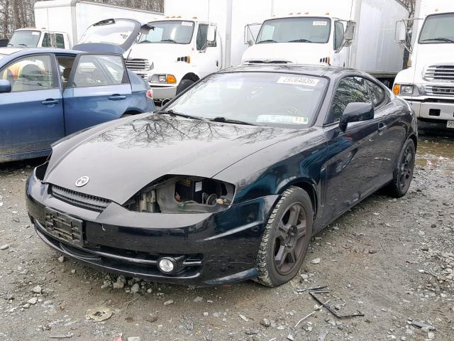 KMHHM65D43U021271 - 2003 HYUNDAI TIBURON BLACK photo 2