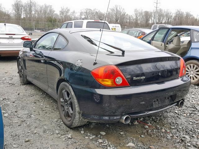 KMHHM65D43U021271 - 2003 HYUNDAI TIBURON BLACK photo 3