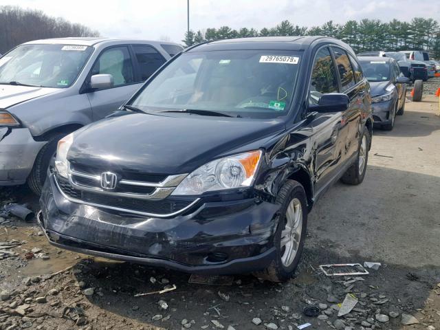 5J6RE4H72AL077996 - 2010 HONDA CR-V EXL BLACK photo 2