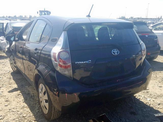 JTDKDTB37D1547238 - 2013 TOYOTA PRIUS C BLACK photo 3