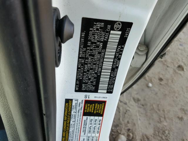 4T1BK1EB7GU226635 - 2016 TOYOTA AVALON XLE 白色 照片 10