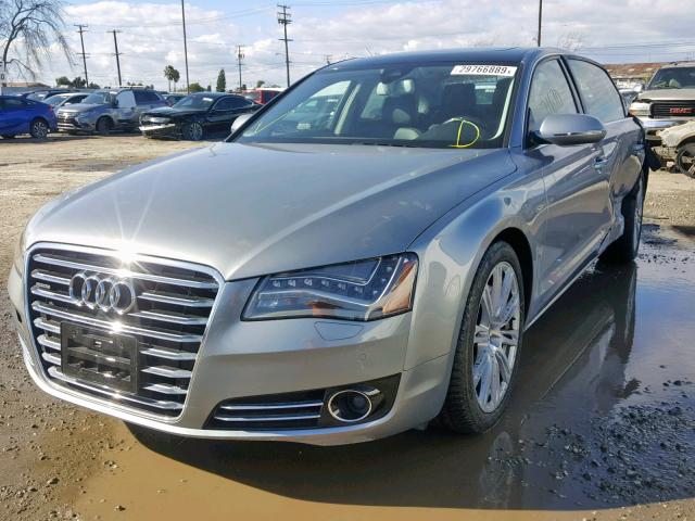 WAURGAFD8DN004564 - 2013 AUDI A8 L QUATT GRAY photo 2