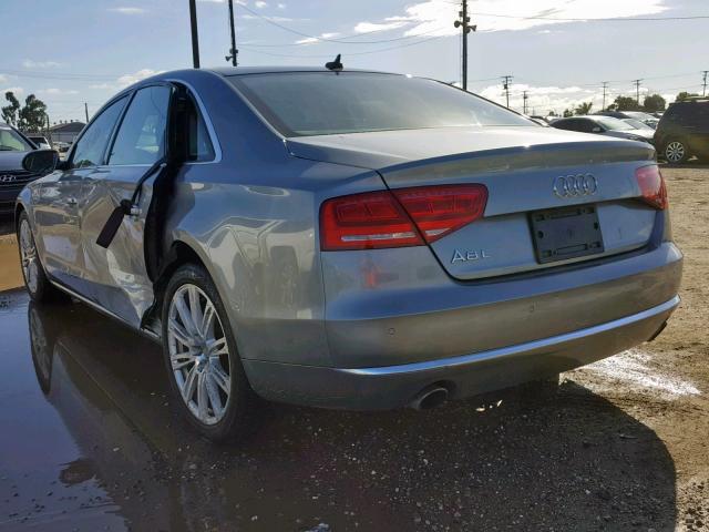 WAURGAFD8DN004564 - 2013 AUDI A8 L QUATT GRAY photo 3