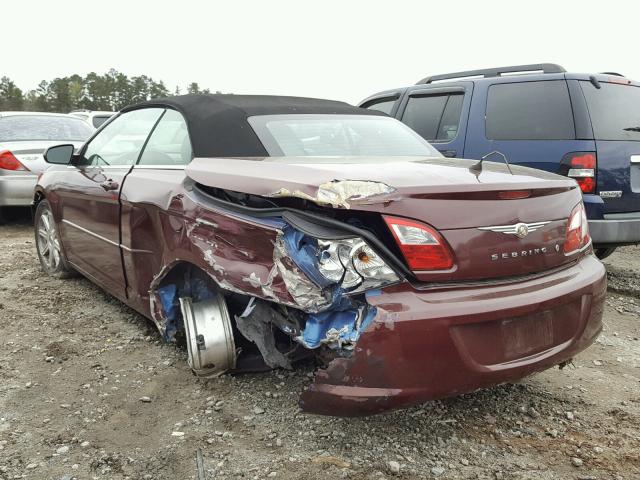 1C3LC55R48N642524 - 2008 CHRYSLER SEBRING TO BURGUNDY photo 3