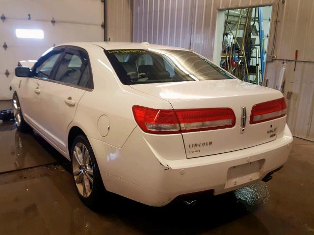 3LNHL2JC9BR764992 - 2011 LINCOLN MKZ WHITE photo 3