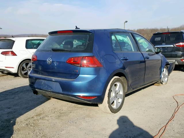 3VW217AU8HM028814 - 2017 VOLKSWAGEN GOLF S BLUE photo 4