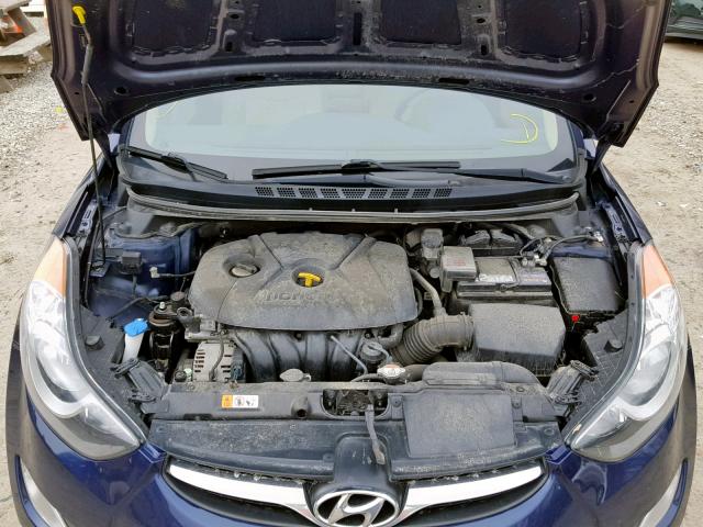 5NPDH4AE0DH410401 - 2013 HYUNDAI ELANTRA GL BLUE photo 7