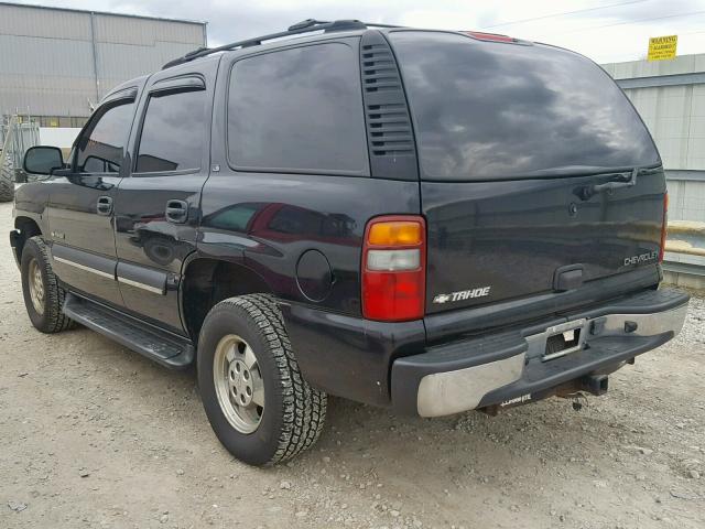 1GNEK13Z02J263464 - 2002 CHEVROLET TAHOE BLACK photo 3