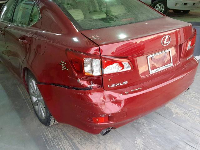 JTHBK262695101193 - 2009 LEXUS IS 250 MAROON photo 9