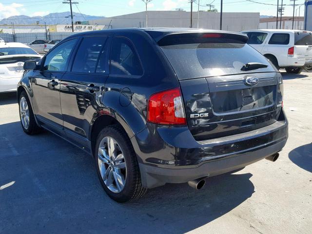 2FMDK3J9XDBB14565 - 2013 FORD EDGE SEL BLACK photo 3