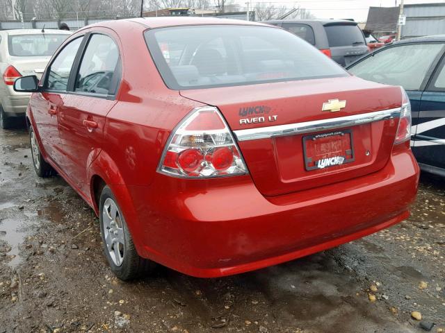 KL1TD56E29B369582 - 2009 CHEVROLET AVEO LS RED photo 3