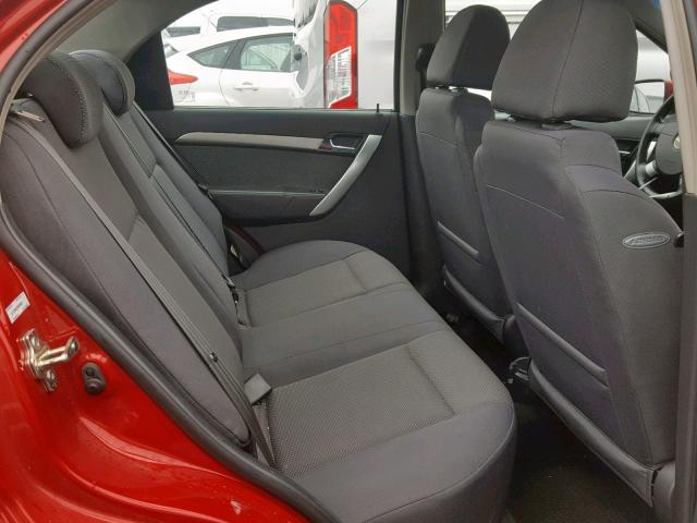 KL1TD56E29B369582 - 2009 CHEVROLET AVEO LS RED photo 6