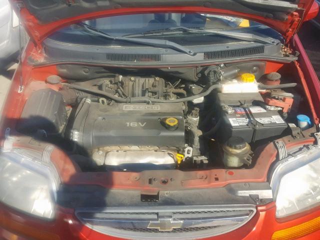 KL1TD66697B764452 - 2007 CHEVROLET AVEO BASE წითელი ფოტო 7