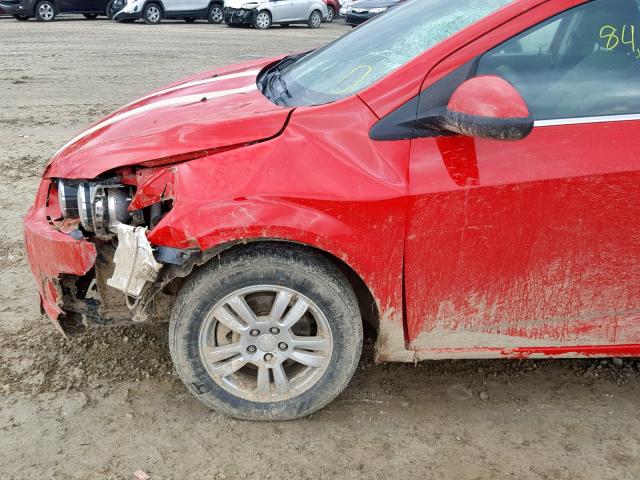 1G1JC6SH0F4155711 - 2015 CHEVROLET SONIC LT RED photo 9